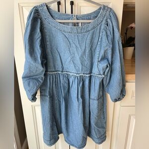 Free People Get Obsessed Cotton Denim Dress